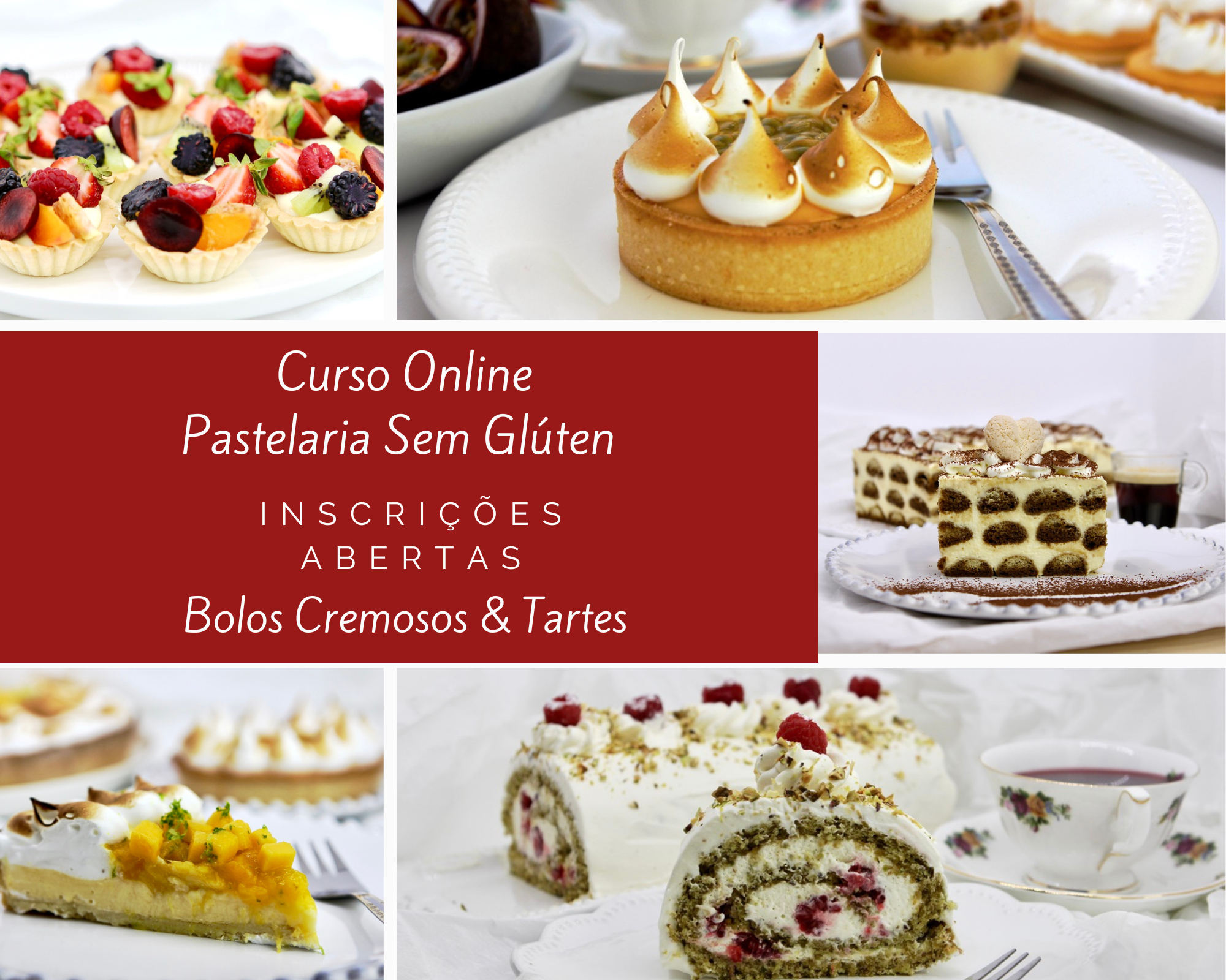 Curso online Hora do Chá - Bolos Cremosos & Tartes